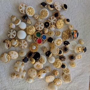 Button Lot. Gold And White Buttons..
